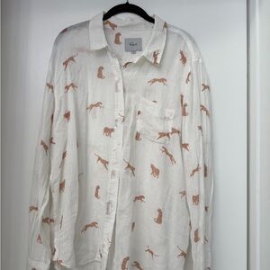 Rails White and Brown Animal Pattern Men's Shirt